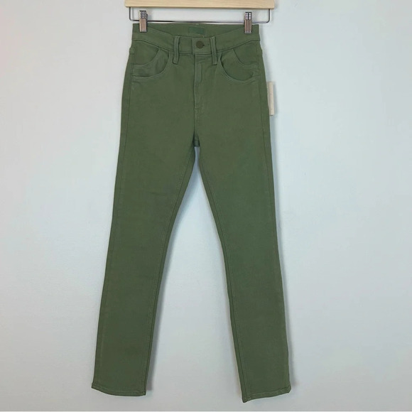 Mother Denim The Stash Mid Rise Dazzler Ankle Second Chance Sage Green 24 NWT - Picture 1 of 8